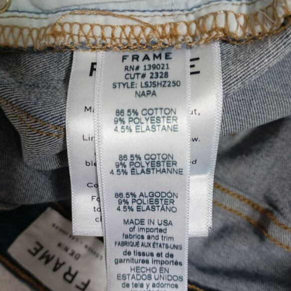 Frame Le Skinny De Jeanne Mid-Rise Jeans With Ankle Zippers Size 26 Womens - Picture 4 of 12